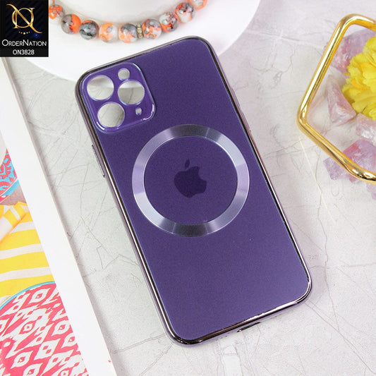 iPhone 11 Pro  Cover - Deep Purple - New MagSafe Electroplating Borders With Camera Bumper Hard Back Protective Case