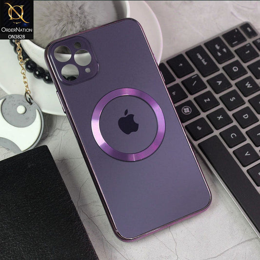 iPhone 11 Pro Max Cover - Purple - New MagSafe Electroplating Borders With Camera Bumper Hard Back Protective Case
