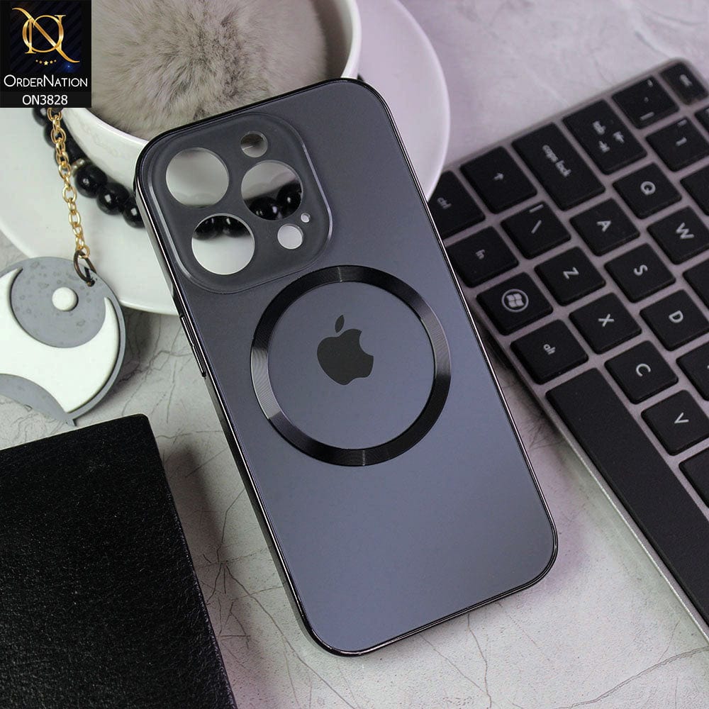 iPhone 14 Pro Cover - Black - New MagSafe Electroplating Borders With Camera Bumper Hard Back Protective Case