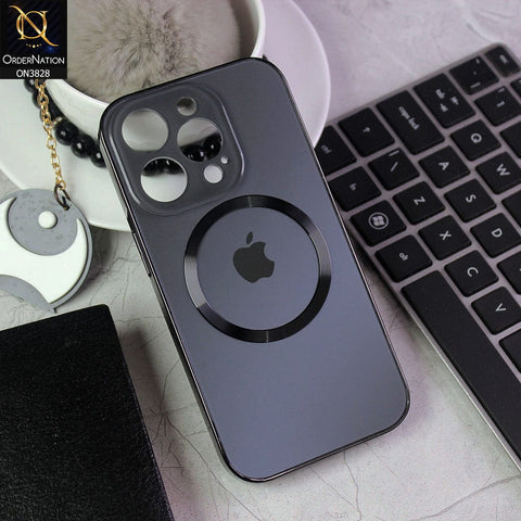 iPhone 14 Pro Cover - Black - New MagSafe Electroplating Borders With Camera Bumper Hard Back Protective Case