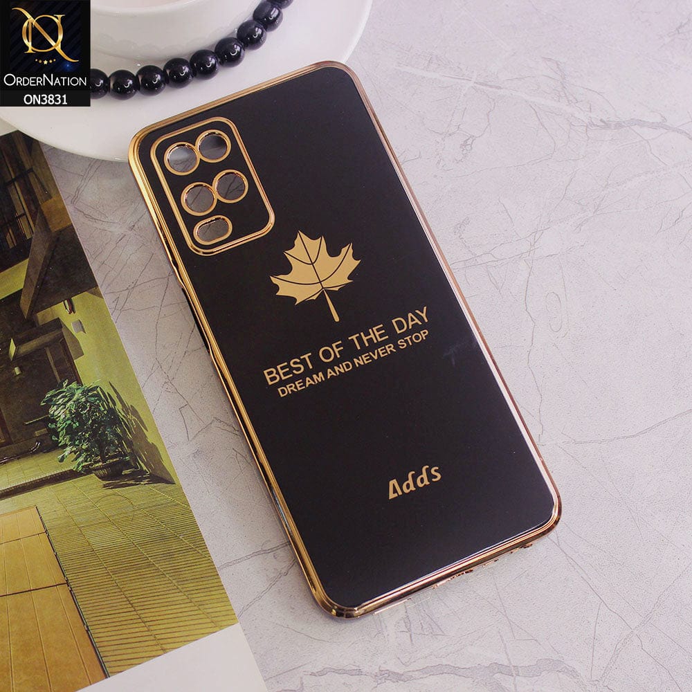 Oppo A54 4G Cover - Design 1 - New Electroplating Borders Maple Leaf Camera Protection Soft Silicone Case
