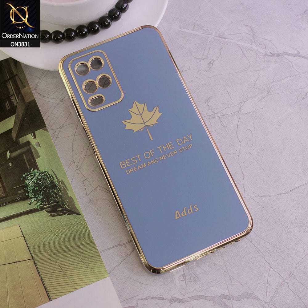 Oppo A54 4G Cover - Design 4 - New Electroplating Borders Maple Leaf Camera Protection Soft Silicone Case