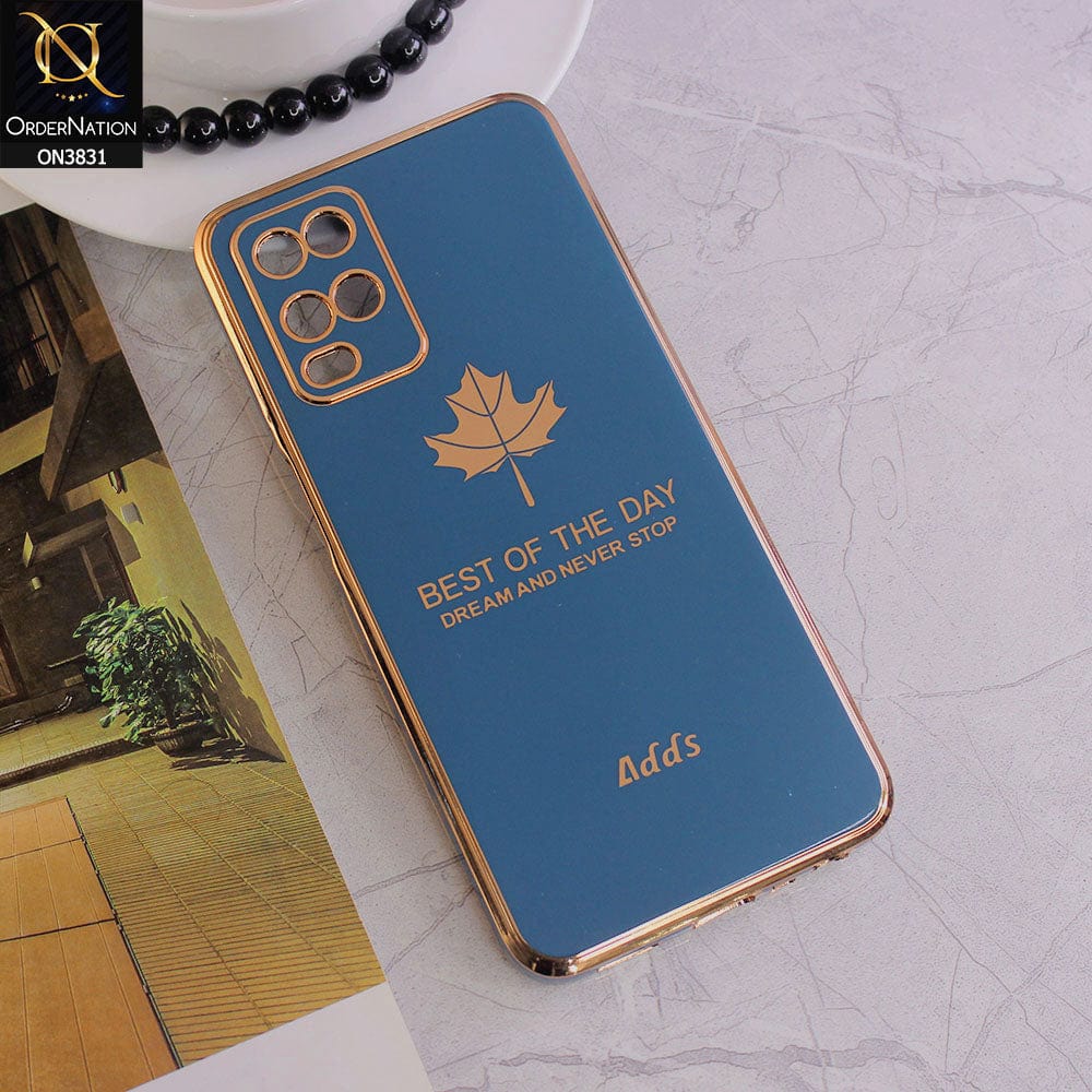 Oppo A54 4G Cover - Design 5 - New Electroplating Borders Maple Leaf Camera Protection Soft Silicone Case