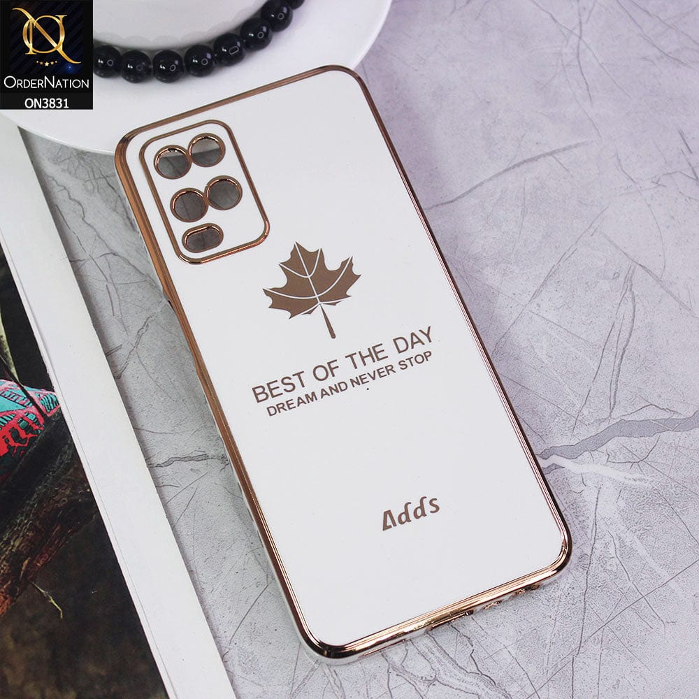 Oppo A54 4G Cover - Design 6 - New Electroplating Borders Maple Leaf Camera Protection Soft Silicone Case