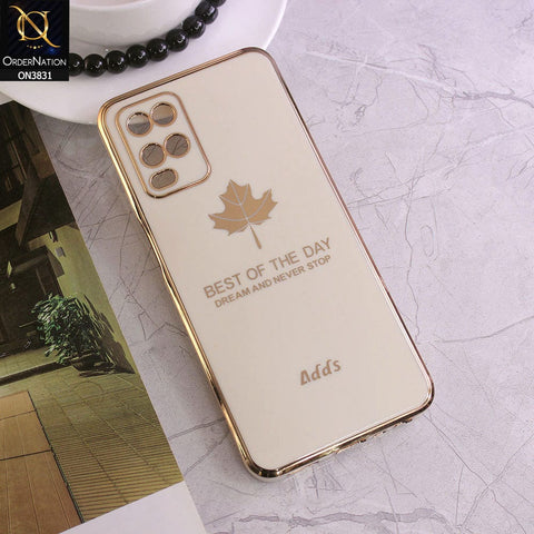 Oppo A54 4G Cover - Design 7 - New Electroplating Borders Maple Leaf Camera Protection Soft Silicone Case