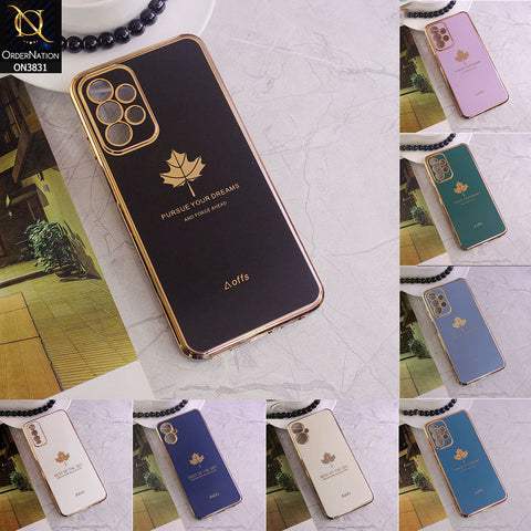 Infinix Hot 20i Cover - Design8 - New Electroplating Borders Maple Leaf Camera Protection Soft Silicone Case