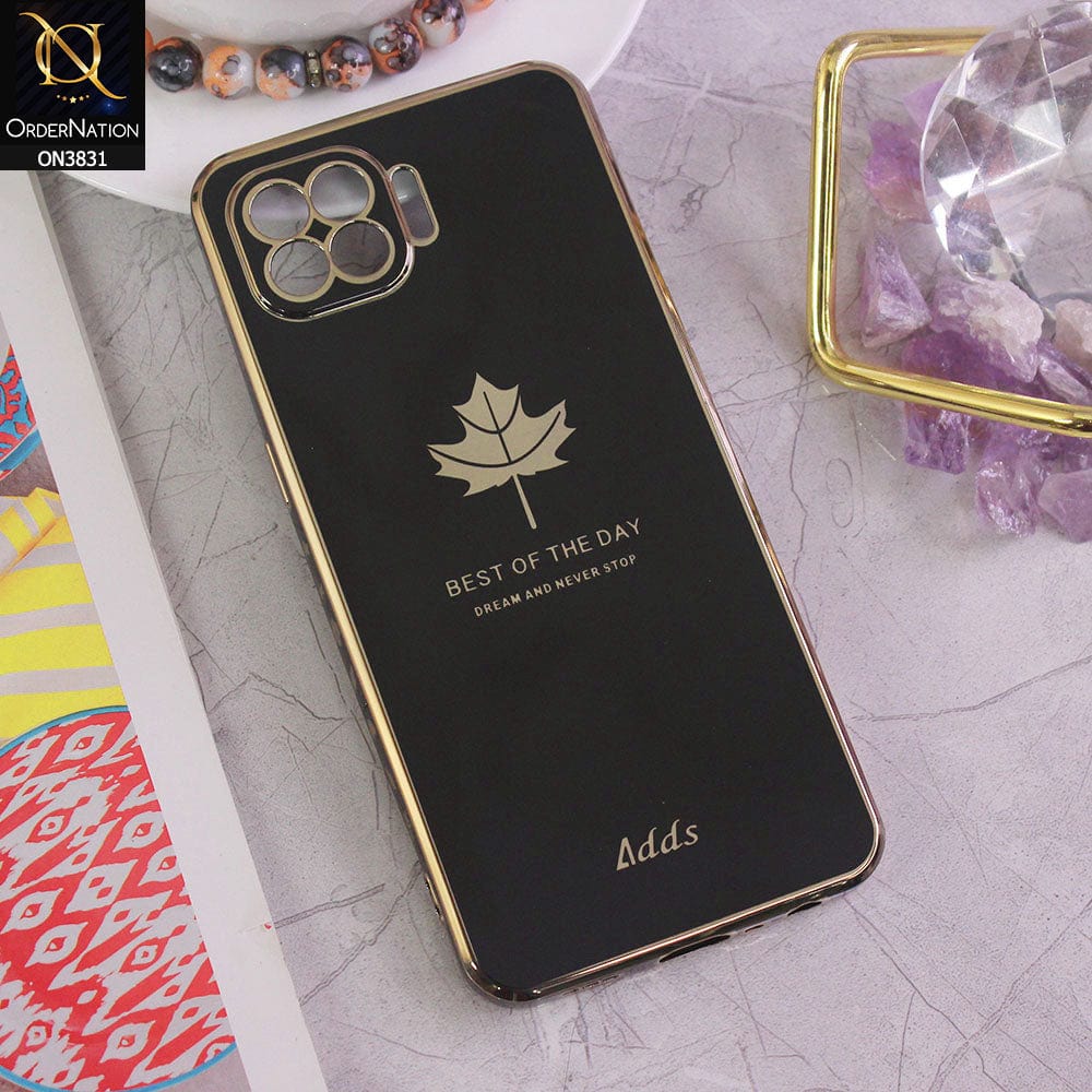Oppo A93 Cover - Design 1 - New Electroplating Borders Maple Leaf Camera Protection Soft Silicone Case