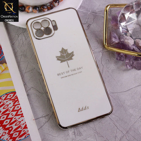 Oppo A93 Cover - Design 6 - New Electroplating Borders Maple Leaf Camera Protection Soft Silicone Case