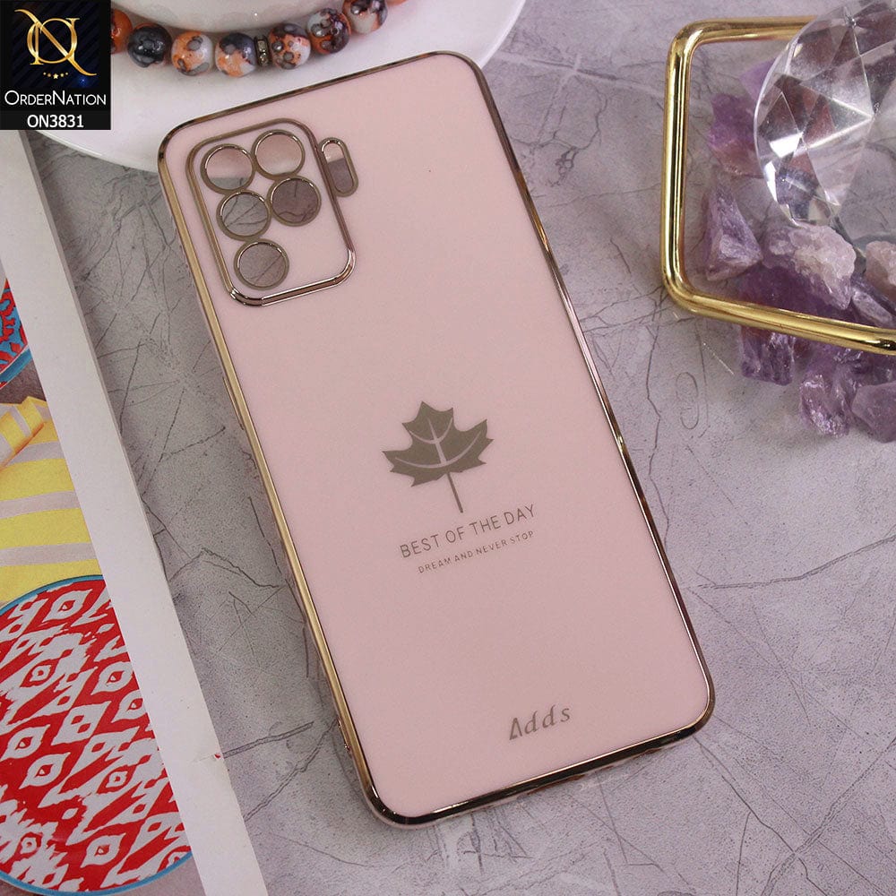 Oppo A94 Cover - Design 9 - New Electroplating Borders Maple Leaf Camera Protection Soft Silicone Case