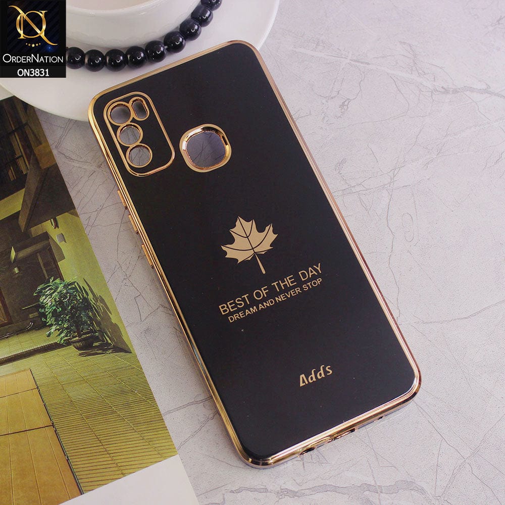 Infinix Hot 9 Play Cover - Design 1 - New Electroplating Borders Maple Leaf Camera Protection Soft Silicone Case