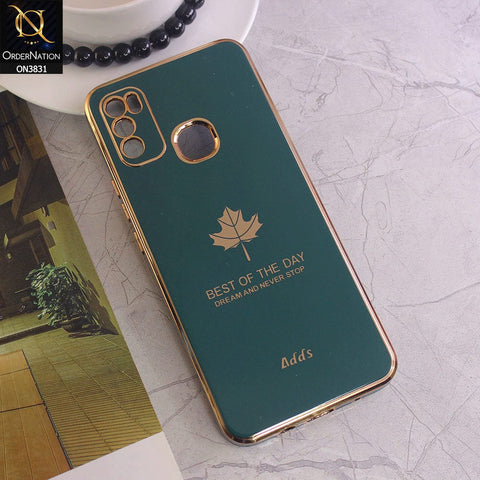 Infinix Hot 9 Play Cover - Design 3 - New Electroplating Borders Maple Leaf Camera Protection Soft Silicone Case