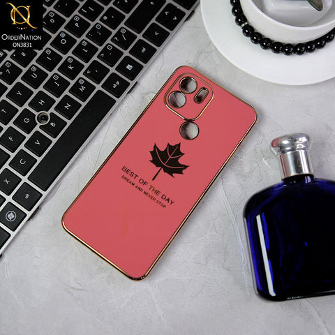 Xiaomi Redmi A1 Plus Cover - Design 11 -  New Electroplating Borders Maple Leaf Camera Protection Soft Silicone Case