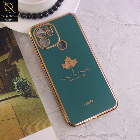 Xiaomi Redmi A1 Plus Cover - Design 3 - New Electroplating Borders Maple Leaf Camera Protection Soft Silicone Case