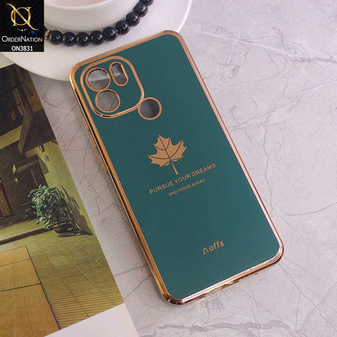 Xiaomi Poco C50 Cover - Design 3 - New Electroplating Borders Maple Leaf Camera Protection Soft Silicone Case