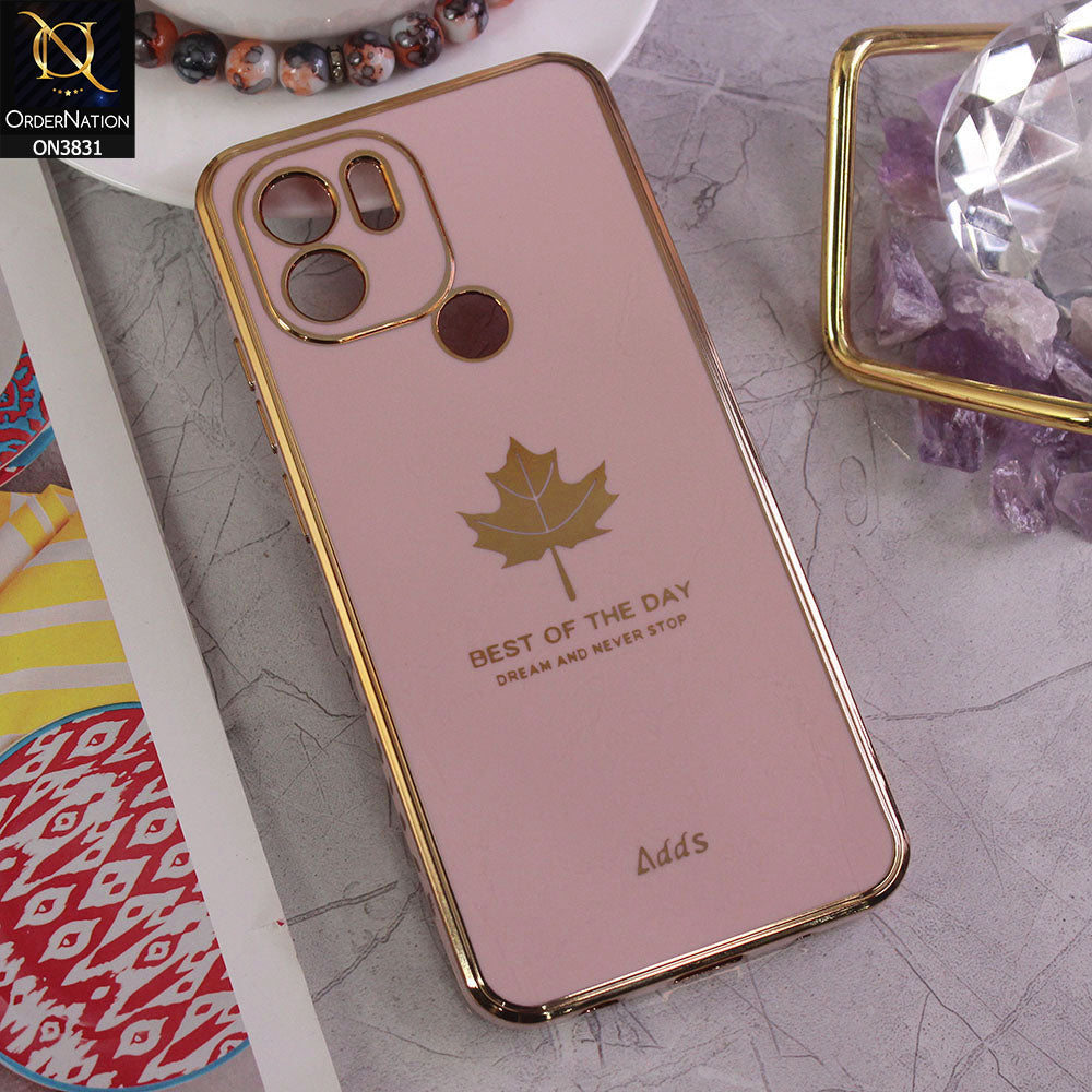 Xiaomi Redmi A1 Plus Cover - Design 9 - New Electroplating Borders Maple Leaf Camera Protection Soft Silicone Case