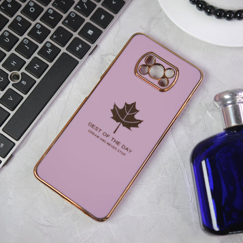 Xiaomi Poco X3  Cover - Design 2 -  New Electroplating Borders Maple Leaf Camera Protection Soft Silicone Case