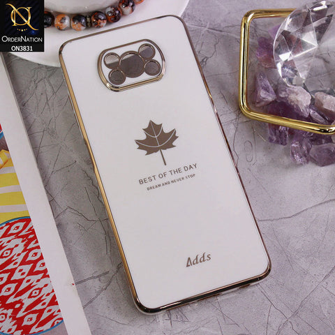 Xiaomi Poco X3  Cover - Design 6 -  New Electroplating Borders Maple Leaf Camera Protection Soft Silicone Case