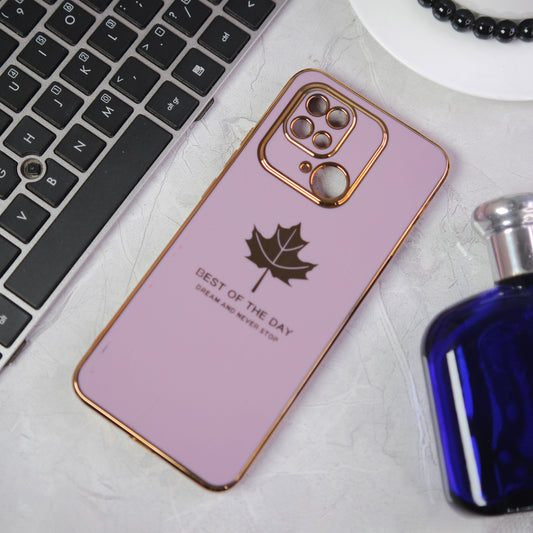 Xiaomi Redmi 10C Cover - Design 2 -  New Electroplating Borders Maple Leaf Camera Protection Soft Silicone Case