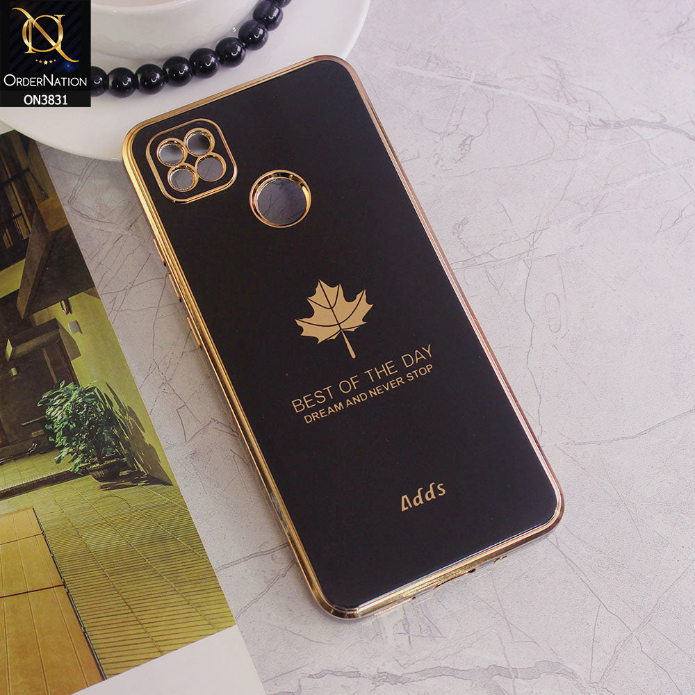 Xiaomi Redmi 9C Cover - Design 1 - New Electroplating Borders Maple Leaf Camera Protection Soft Silicone Case