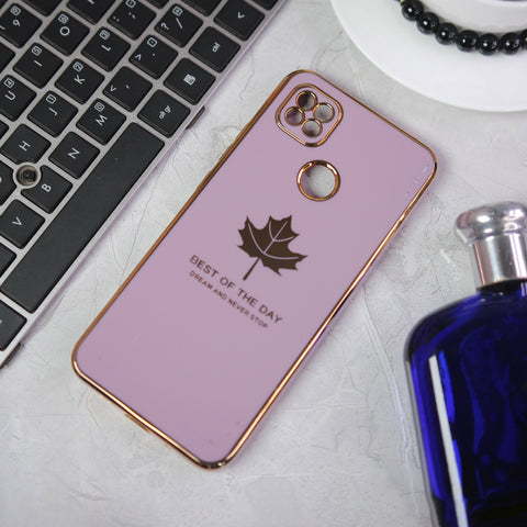 Xiaomi Redmi 9C Cover - Design 2 -  New Electroplating Borders Maple Leaf Camera Protection Soft Silicone Case