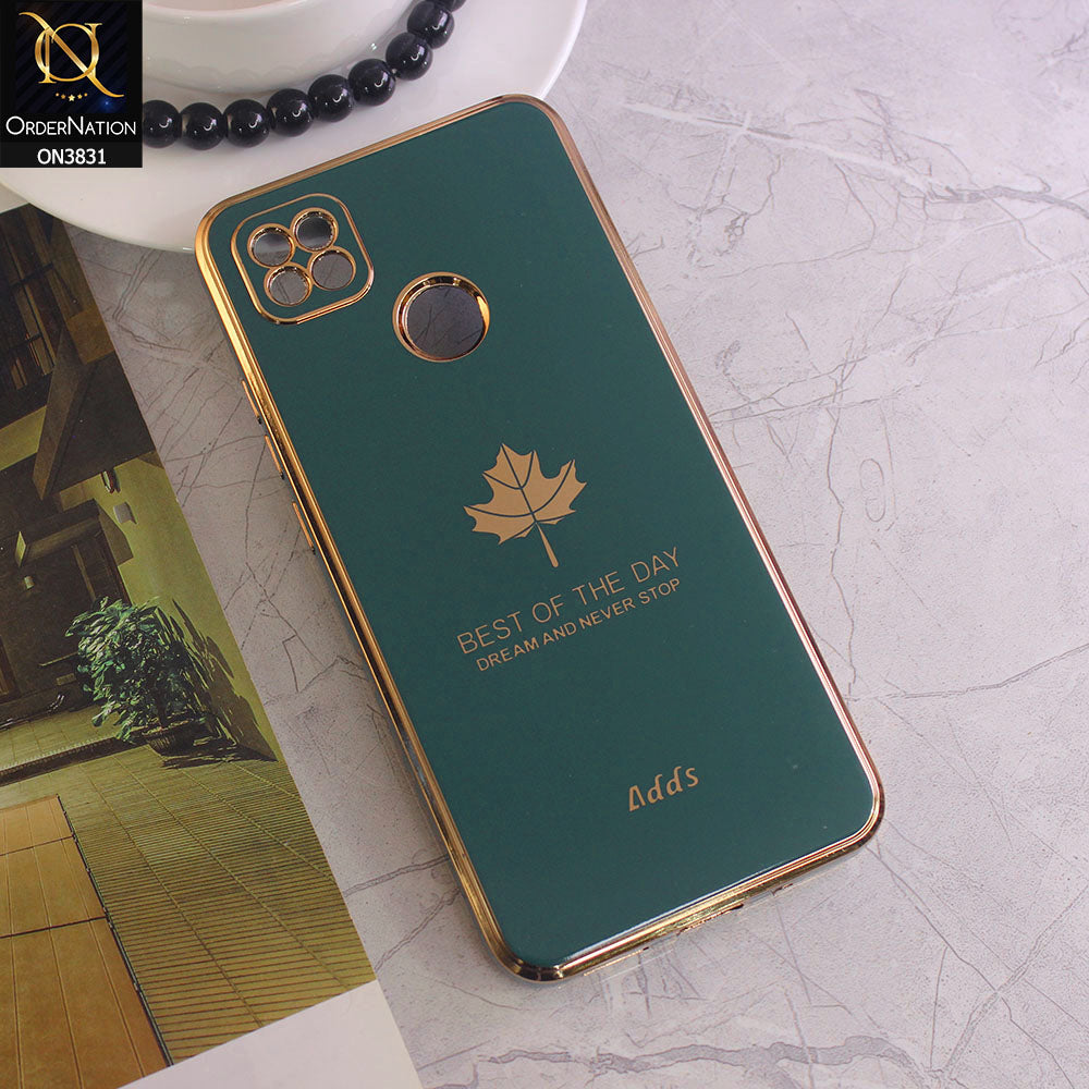 Xiaomi Redmi 9C Cover - Design 3 - New Electroplating Borders Maple Leaf Camera Protection Soft Silicone Case