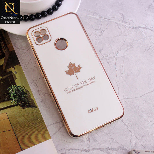 Xiaomi Redmi 10A Cover - Design 6 - New Electroplating Borders Maple Leaf Camera Protection Soft Silicone Case