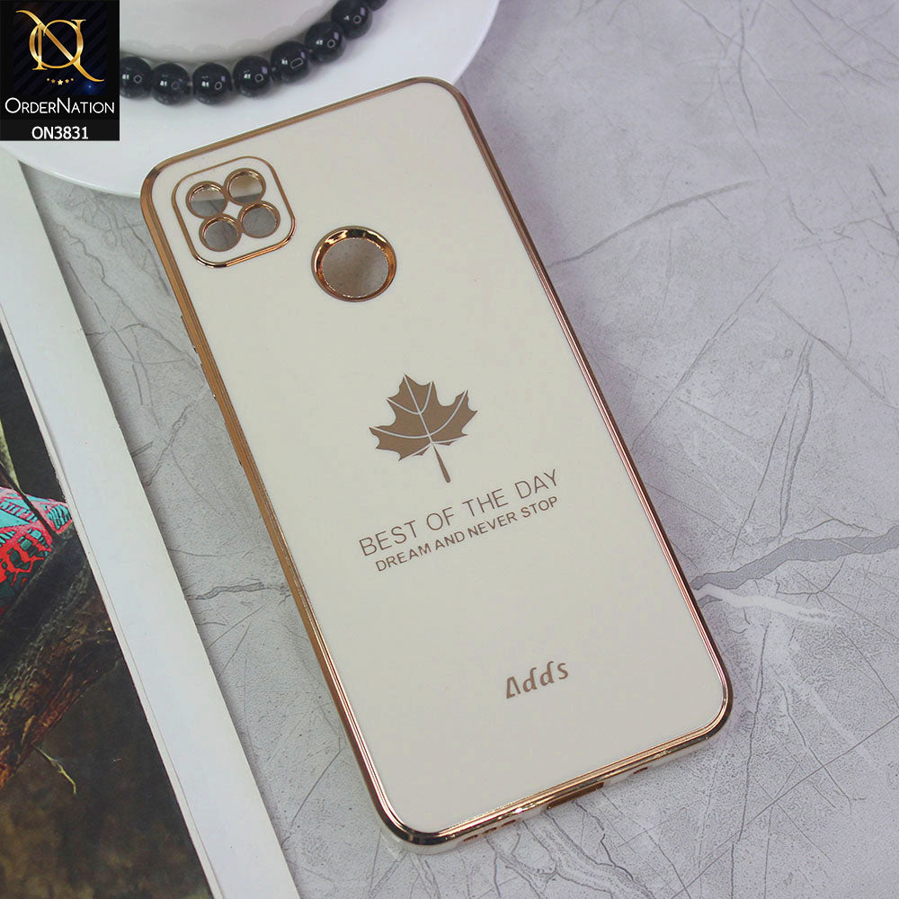 Xiaomi Redmi 10A Cover - Design 7 - New Electroplating Borders Maple Leaf Camera Protection Soft Silicone Case