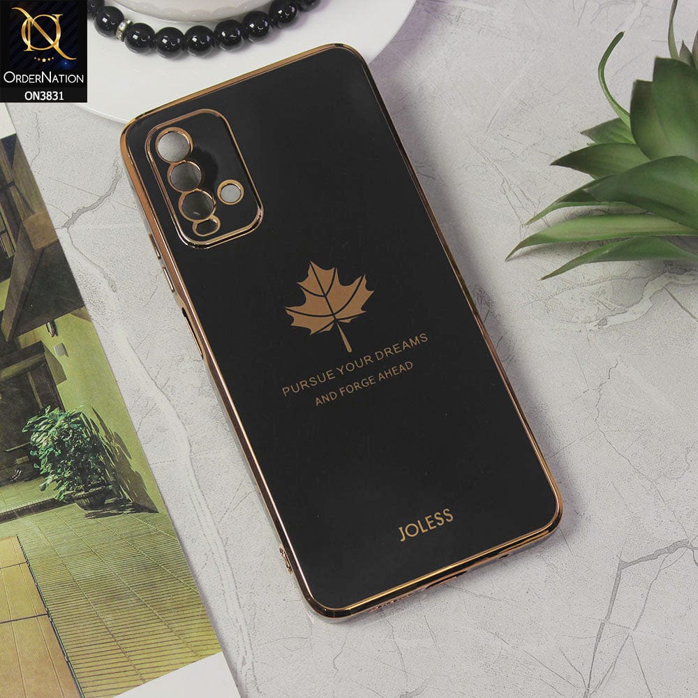Xiaomi Redmi 9T Cover - Design 1 - New Electroplating Borders Maple Leaf Camera Protection Soft Silicone Case