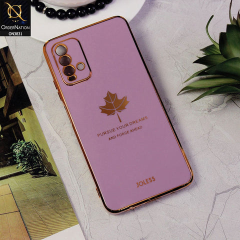 Xiaomi Redmi 9T Cover - Design 2 - New Electroplating Borders Maple Leaf Camera Protection Soft Silicone Case