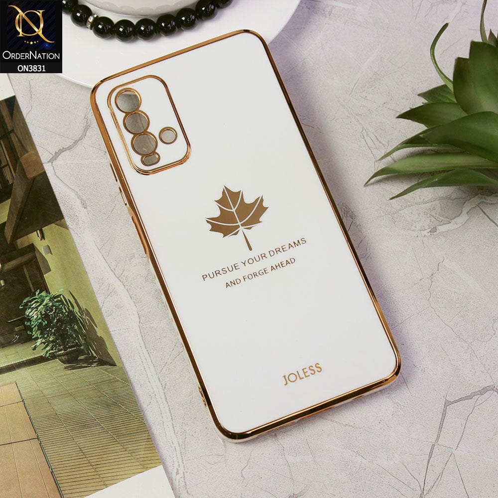 Xiaomi Redmi 9T Cover - Design 6 - New Electroplating Borders Maple Leaf Camera Protection Soft Silicone Case