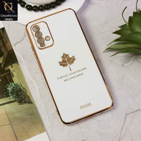 Xiaomi Redmi 9T Cover - Design 6 - New Electroplating Borders Maple Leaf Camera Protection Soft Silicone Case