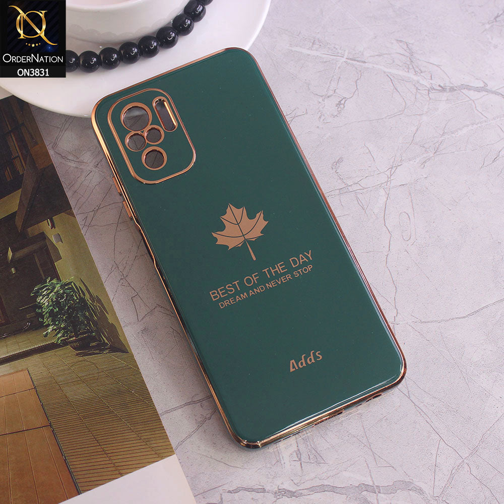 Xiaomi Redmi Note 10S Cover - Design 3 - New Electroplating Borders Maple Leaf Camera Protection Soft Silicone Case