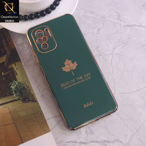 Xiaomi Redmi Note 10 4G Cover - Design 3 - New Electroplating Borders Maple Leaf Camera Protection Soft Silicone Case
