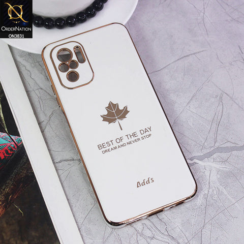 Xiaomi Redmi Note 10 4G Cover - Design 6 - New Electroplating Borders Maple Leaf Camera Protection Soft Silicone Case