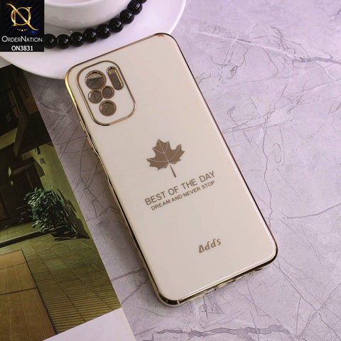 Xiaomi Redmi Note 10 4G Cover - Design 7 - New Electroplating Borders Maple Leaf Camera Protection Soft Silicone Case