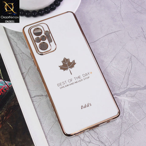Xiaomi Redmi Note 10 Pro 4G Cover - Design 6 - New Electroplating Borders Maple Leaf Camera Protection Soft Silicone Case