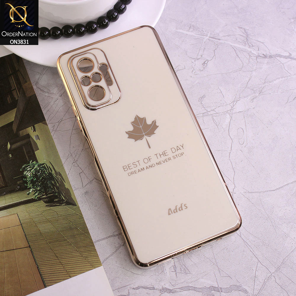 Xiaomi Redmi Note 10 Pro Max Cover - Design 7 - New Electroplating Borders Maple Leaf Camera Protection Soft Silicone Case