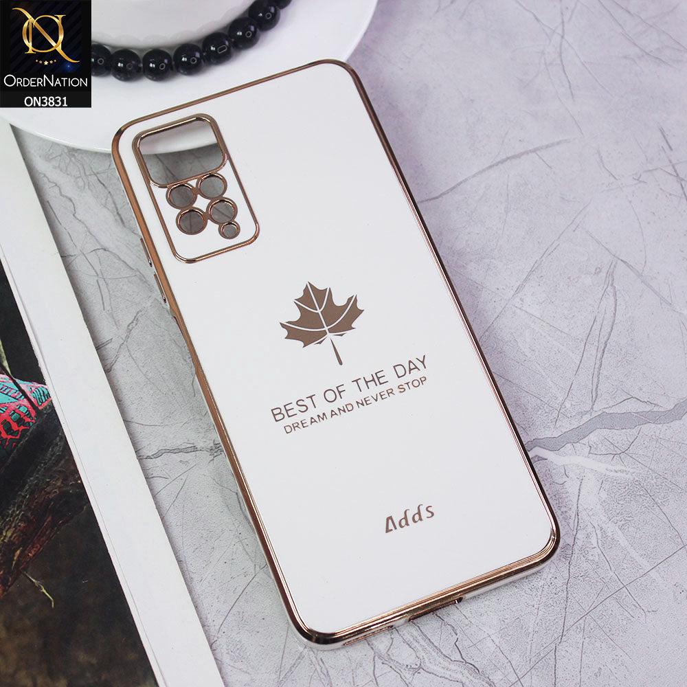 Xiaomi Redmi Note 11E Pro Cover - Design 6 - New Electroplating Borders Maple Leaf Camera Protection Soft Silicone Case
