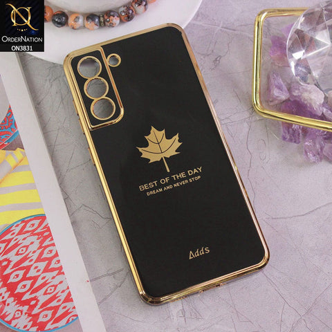 Samsung Galaxy S21 FE 5G Cover - Design 1 - New Electroplating Borders Maple Leaf Camera Protection Soft Silicone Case