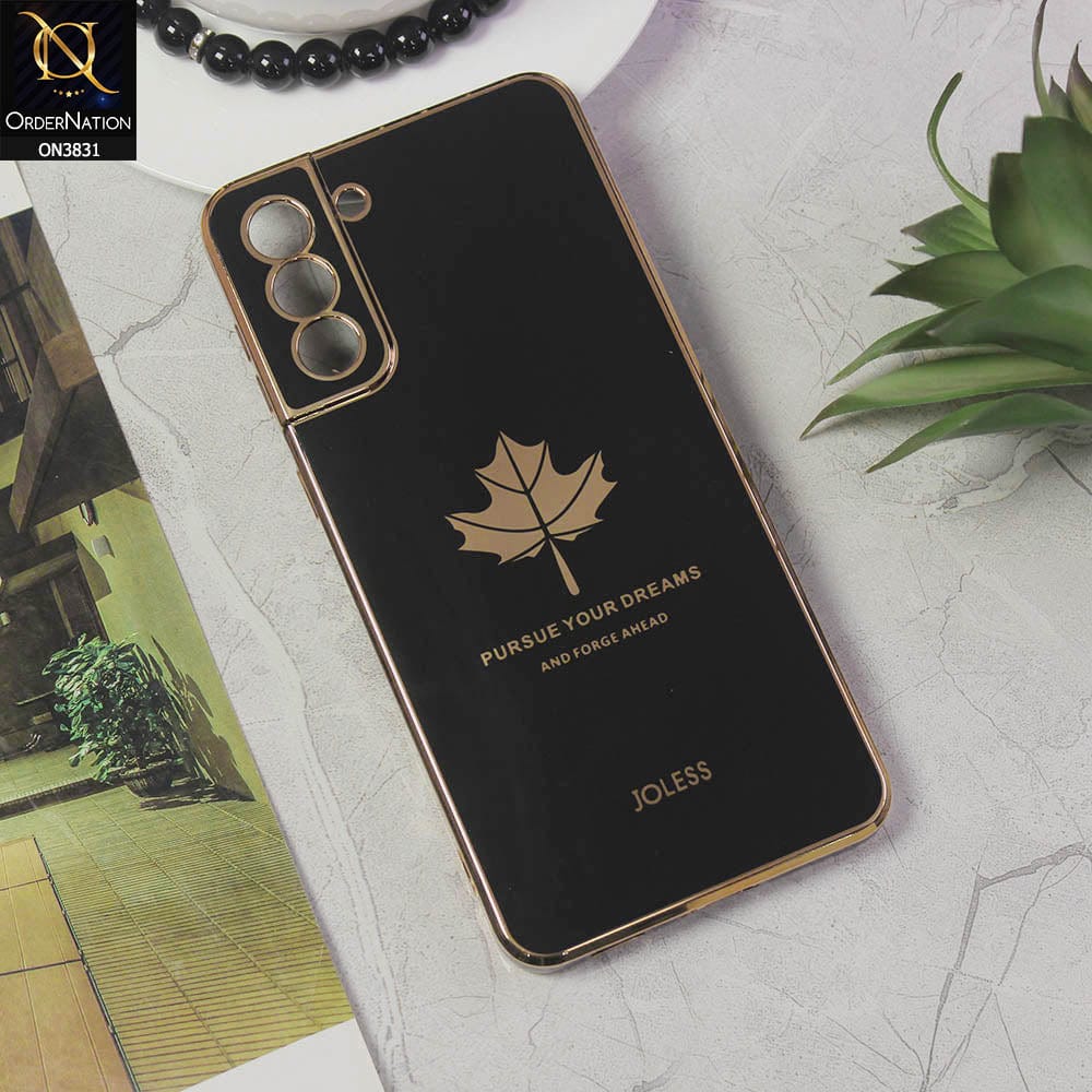 Samsung Galaxy S21 Plus 5G Cover - Design 1 - New Electroplating Borders Maple Leaf Camera Protection Soft Silicone Case
