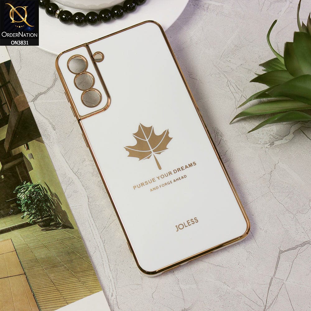 Samsung Galaxy S21 Plus 5G Cover - Design 6 - New Electroplating Borders Maple Leaf Camera Protection Soft Silicone Case