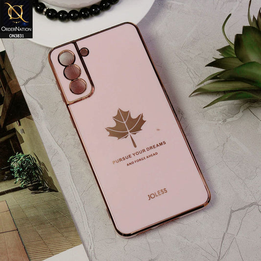 Samsung Galaxy S21 Plus 5G Cover - Design 9 - New Electroplating Borders Maple Leaf Camera Protection Soft Silicone Case