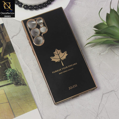 Samsung Galaxy S22 Ultra 5G Cover - Design 1 - New Electroplating Borders Maple Leaf Camera Protection Soft Silicone Case