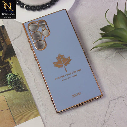 Samsung Galaxy S22 Ultra 5G Cover - Design 4 - New Electroplating Borders Maple Leaf Camera Protection Soft Silicone Case