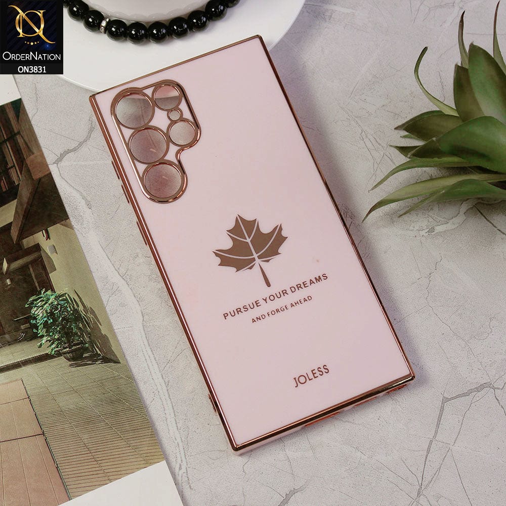 Samsung Galaxy S22 Ultra 5G Cover - Design 9 - New Electroplating Borders Maple Leaf Camera Protection Soft Silicone Case