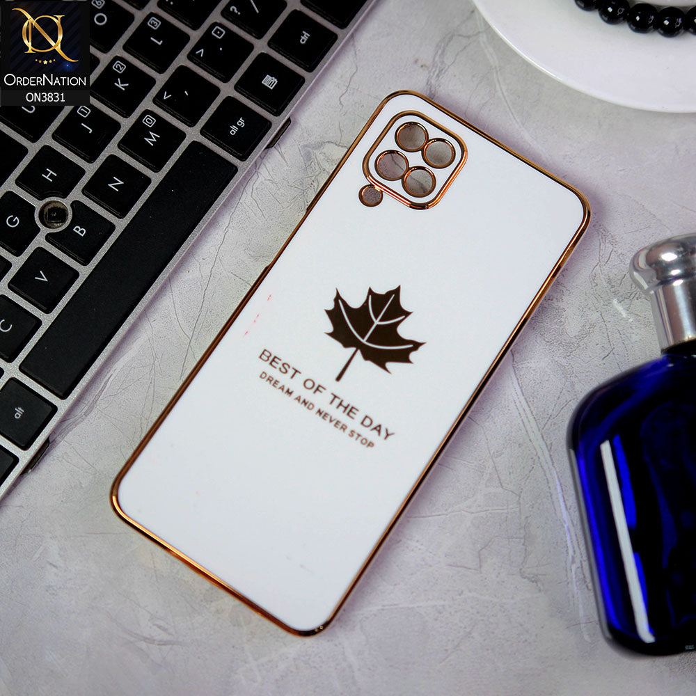 Samsung Galaxy A12 Nacho Cover - Design 6 -  New Electroplating Borders Maple Leaf Camera Protection Soft Silicone Case