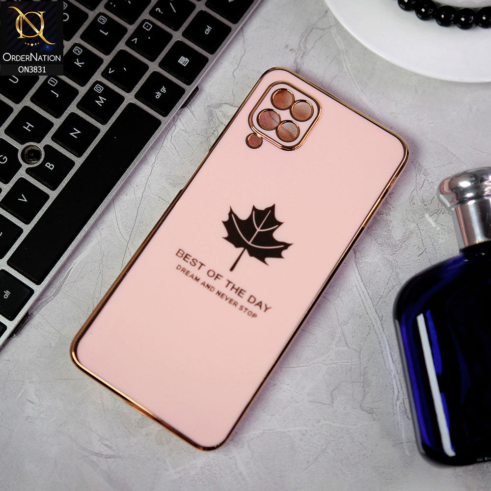 Samsung Galaxy A12  Cover - Design 9 -  New Electroplating Borders Maple Leaf Camera Protection Soft Silicone Case