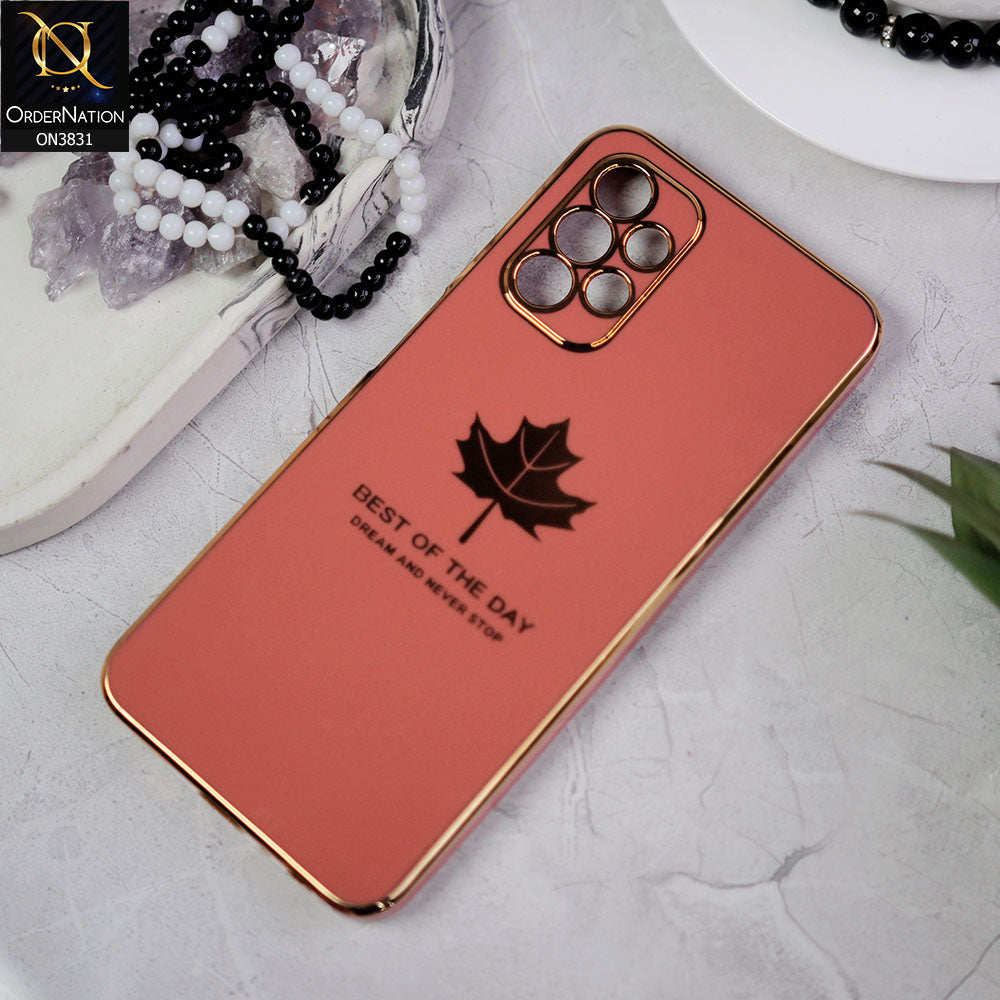 Samsung Galaxy A13 Cover - Design 11 -  New Electroplating Borders Maple Leaf Camera Protection Soft Silicone Case