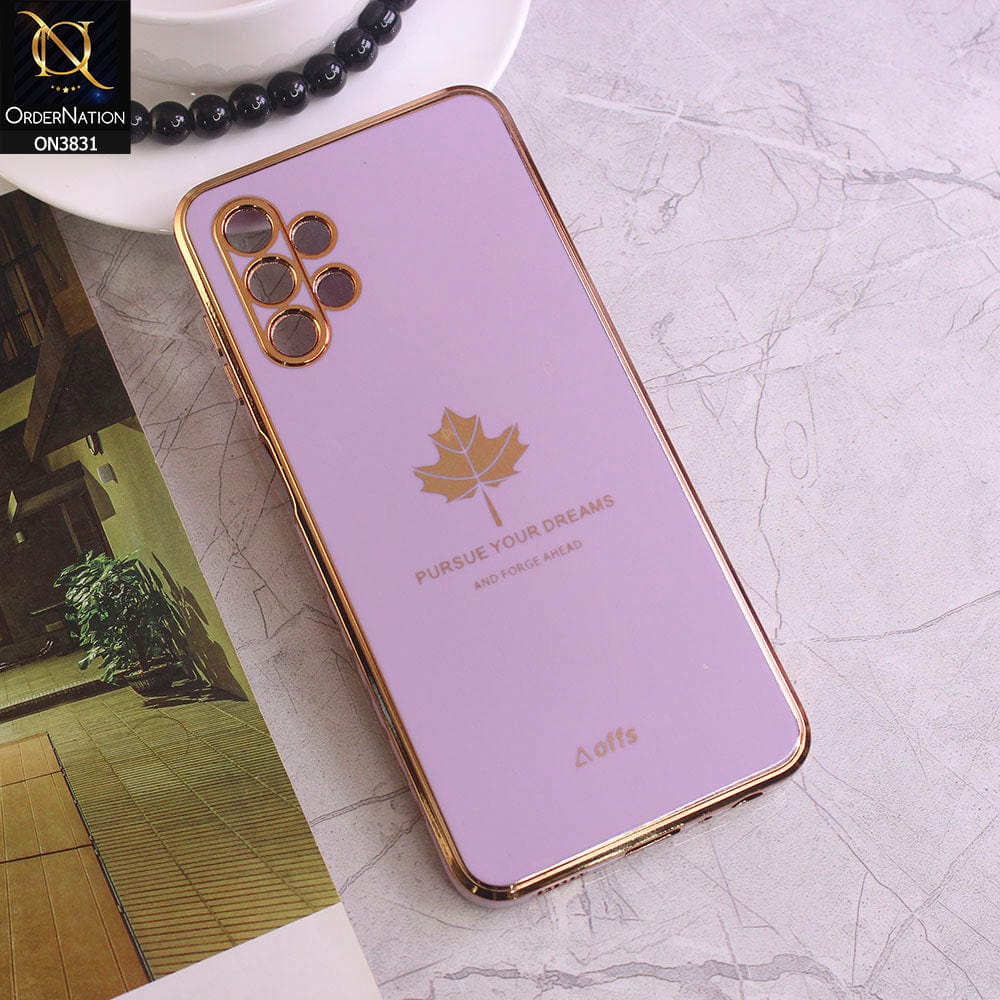 Samsung Galaxy A13 Cover - Design 2 - New Electroplating Borders Maple Leaf Camera Protection Soft Silicone Case