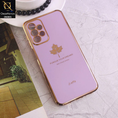 Samsung Galaxy A23 Cover - Design 2 - New Electroplating Borders Maple Leaf Camera Protection Soft Silicone Case